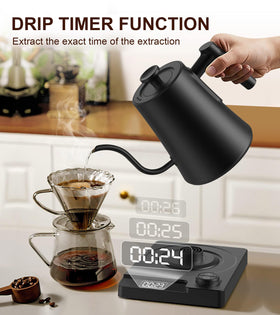 Chefess gooseneck kettle LCD displays set and real-time temperature