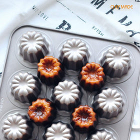 CHEFMADE Canele mold oven-ready with 12 cavities for convenient baking