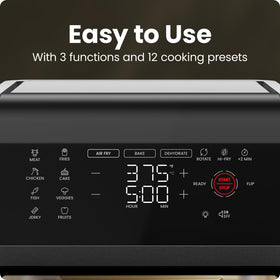 Chefman 12 presets shown on capacitive touch display for easy use