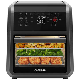 Chefman 12-Quart 5-in-1 Air Fryer Oven front view, ideal for family meals