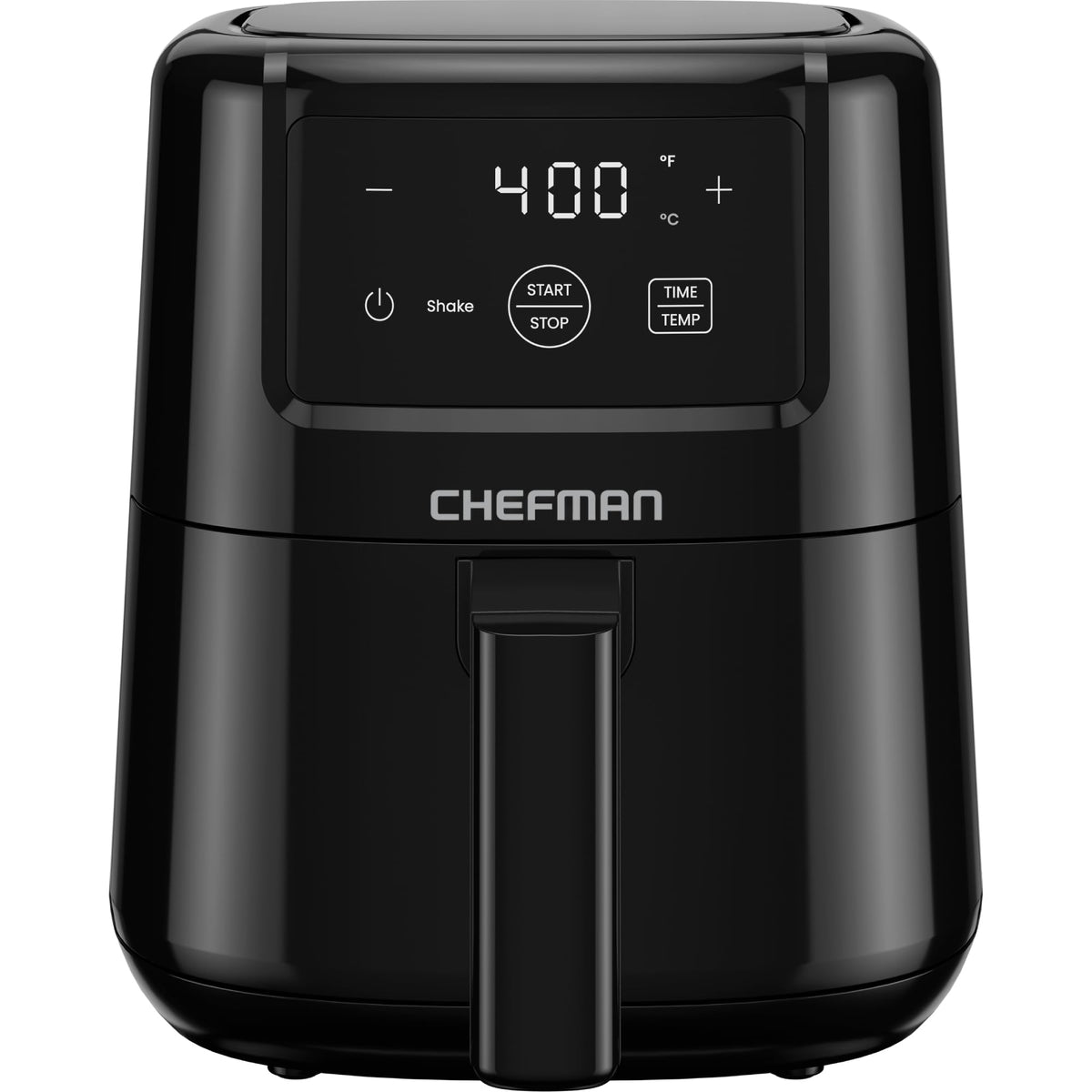 Chefman 2 Qt Mini Air Fryer on counter showing space-saving design