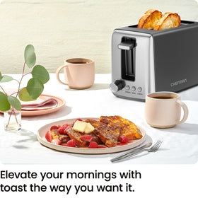 Chefman toaster control panel showing shade settings for precise browning