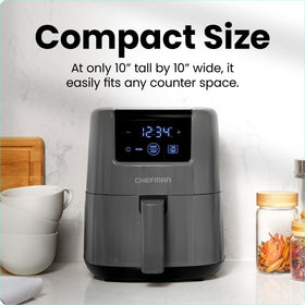 Chefman 2Qt Mini Air Fryer interior with nonstick basket for easy food release
