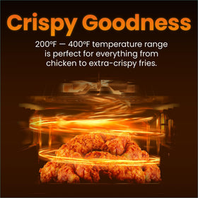 Chefman 2Qt Mini Air Fryer on a countertop demonstrating space-saving setup