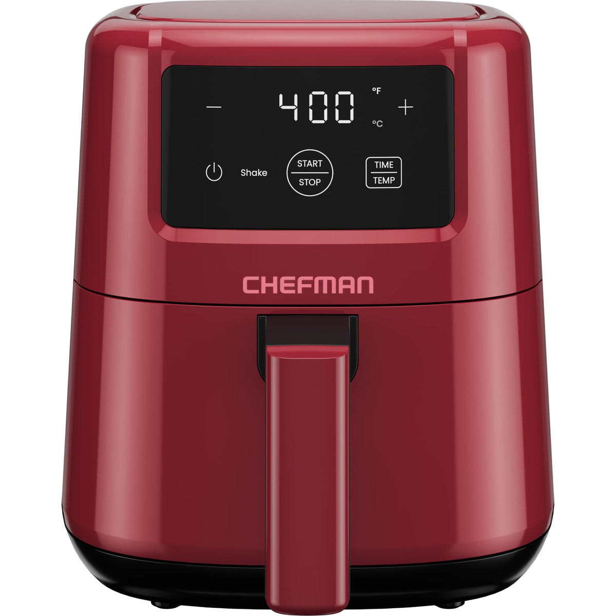Chefman 2 Qt Mini Air Fryer front view showing compact footprint for small kitchens.