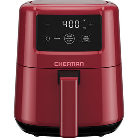 Chefman 2 Qt Mini Air Fryer front view showing compact footprint for small kitchens.
