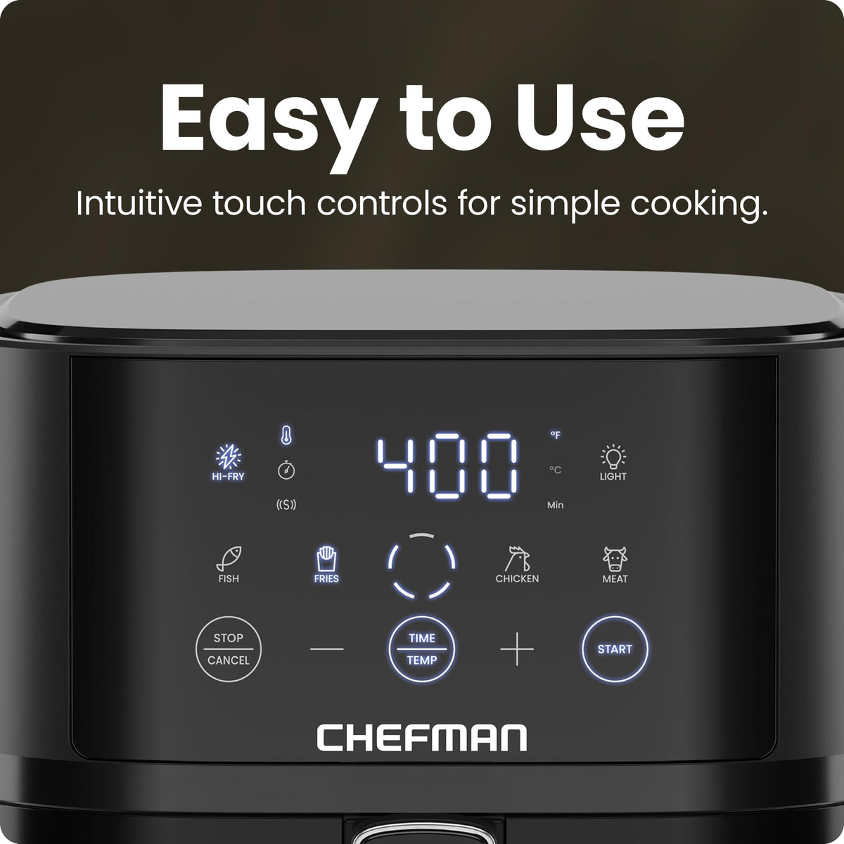 Chefman easy-view window to monitor browning without opening the basket
