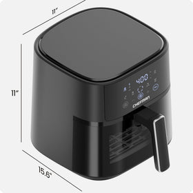 Chefman 6qt air fryer dishwasher-safe basket simplifies cleanup.