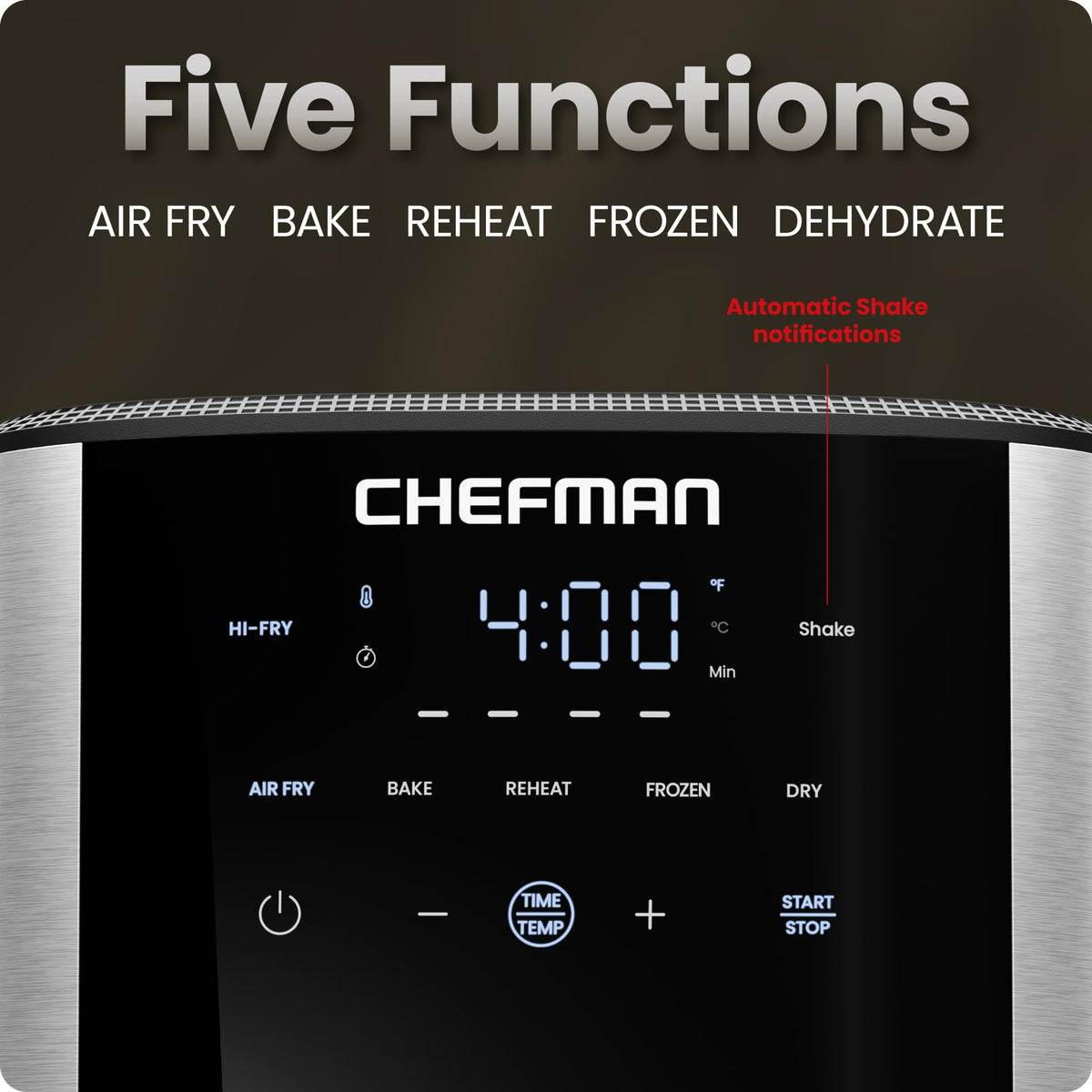 Chefman 6 qt nonstick dishwasher-safe basket eases cleanup after meals