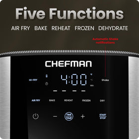 Chefman 6 qt nonstick dishwasher-safe basket eases cleanup after meals
