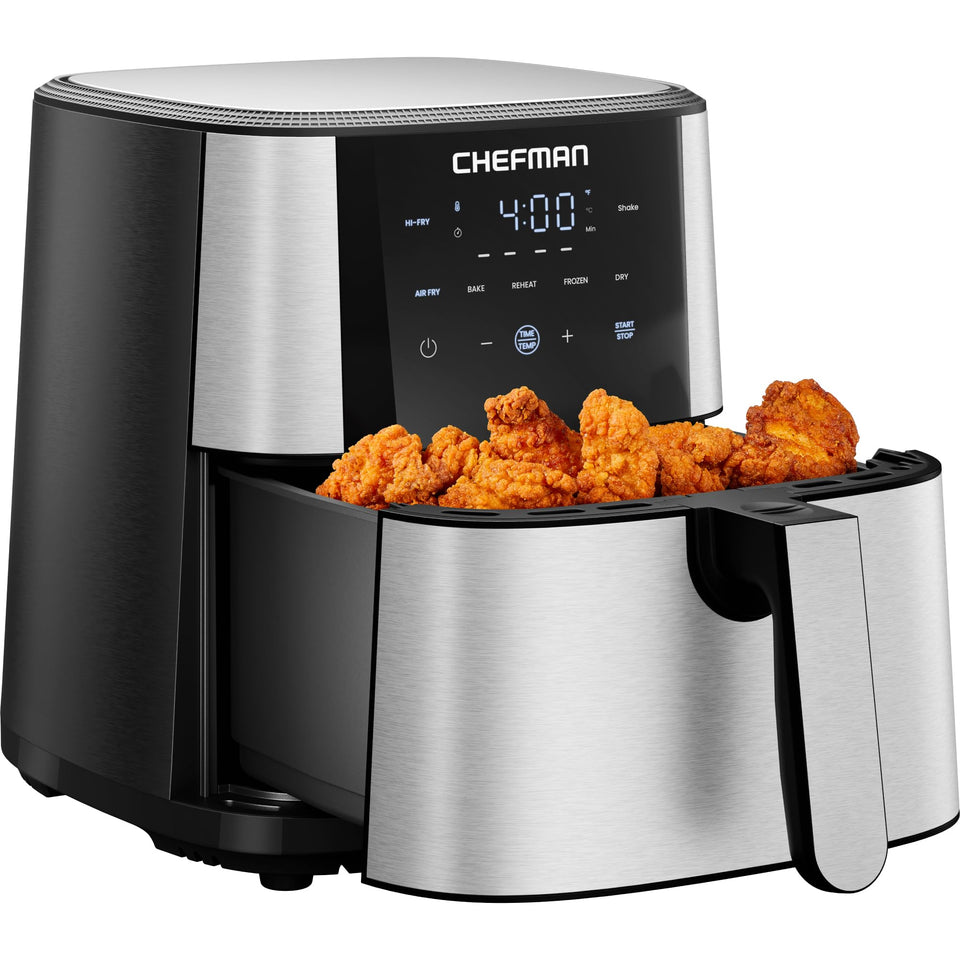 Chefman 6 qt air fryer control panel enables precise, easy cooking and reliable timing
