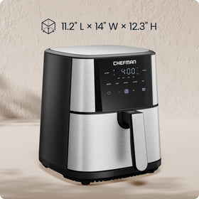 Chefman XL design saves counter space while expanding basket capacity