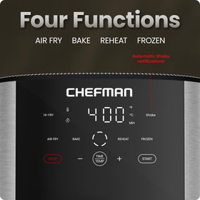Chefman Air Fryer 8 Qt crispy fries prepared with Hi-Fry mode for extra crisp.