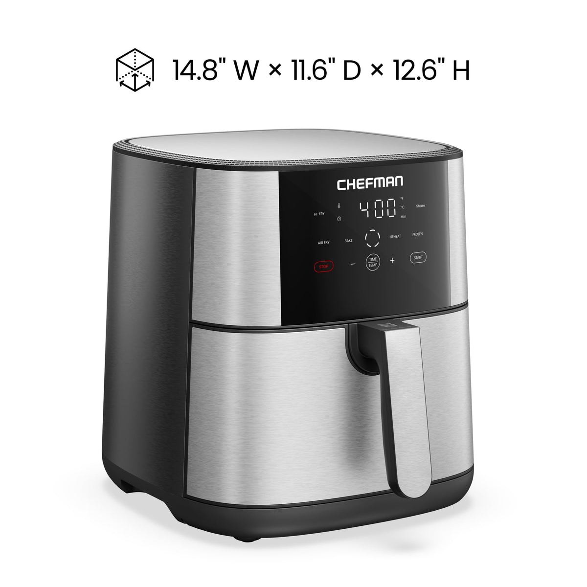 Chefman Air Fryer 8 Qt dishwasher-safe basket for effortless cleanup.