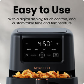 Chefman air fryer compact countertop design fits four servings