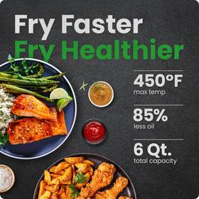 Chefman air fryer digital touchscreen enables quick, customized cooking.