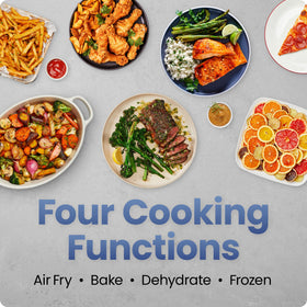 Chefman air fryer four-function icons highlight versatile modes