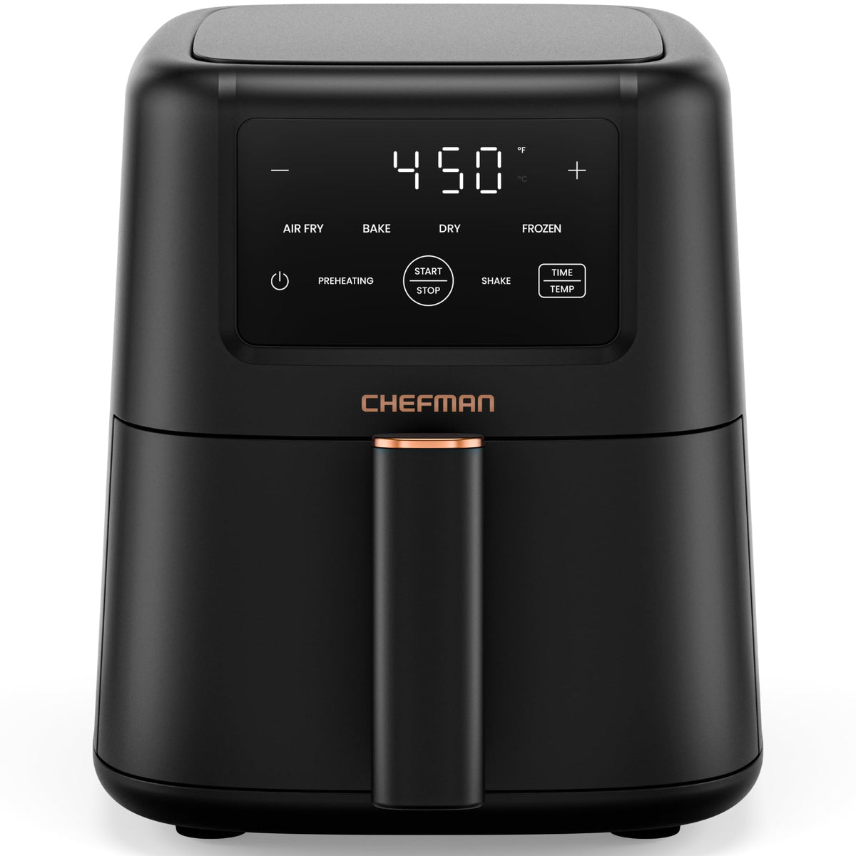 Chefman 4-in-1 air fryer front view for compact counter use