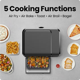 Chefman air fryer toaster oven digital panel enables easy time and temperature control.