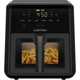 Chefman TurboFry 7Qt front view highlights roomy basket for family meals