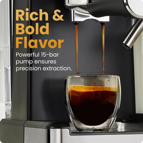 Chefman Cafemaster Pro built-in milk frother for cappuccinos and lattes