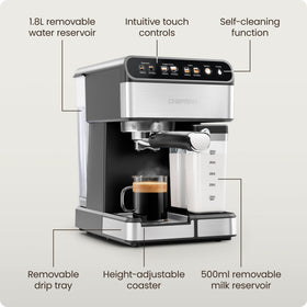 Chefman Cafemaster Pro stainless-steel body fits modern kitchens