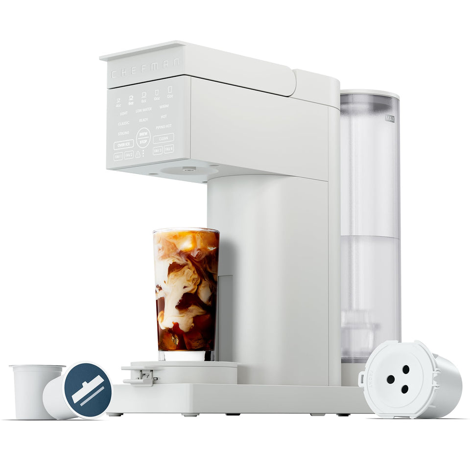 Chefman Caffeinator front view on countertop showing compact design for small kitchens