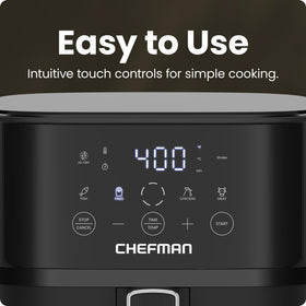 Chefman compact 6qt design fits small kitchens and counters.