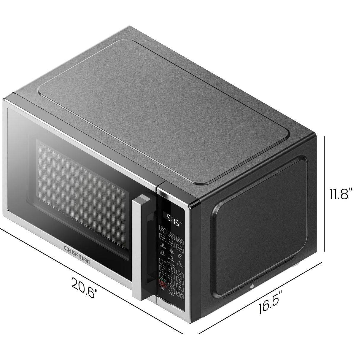 Chefman countertop microwave stainless steel design complements modern kitchens.