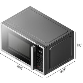 Chefman countertop microwave stainless steel design complements modern kitchens.