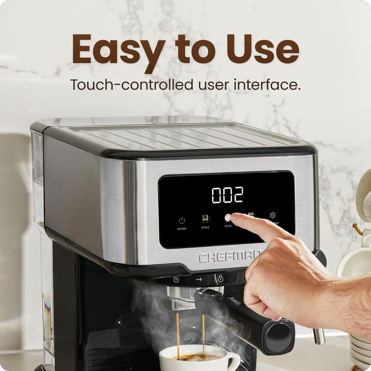 Chefman CraftBrew removable water tank for easy filling and cleaning