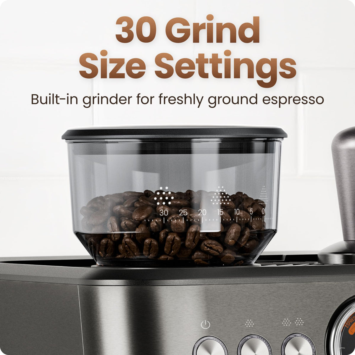 Chefman Crema Deluxe 58mm portafilter ready for single or double shots