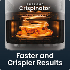 Chefman Crispinator control dials for precise time and temperature