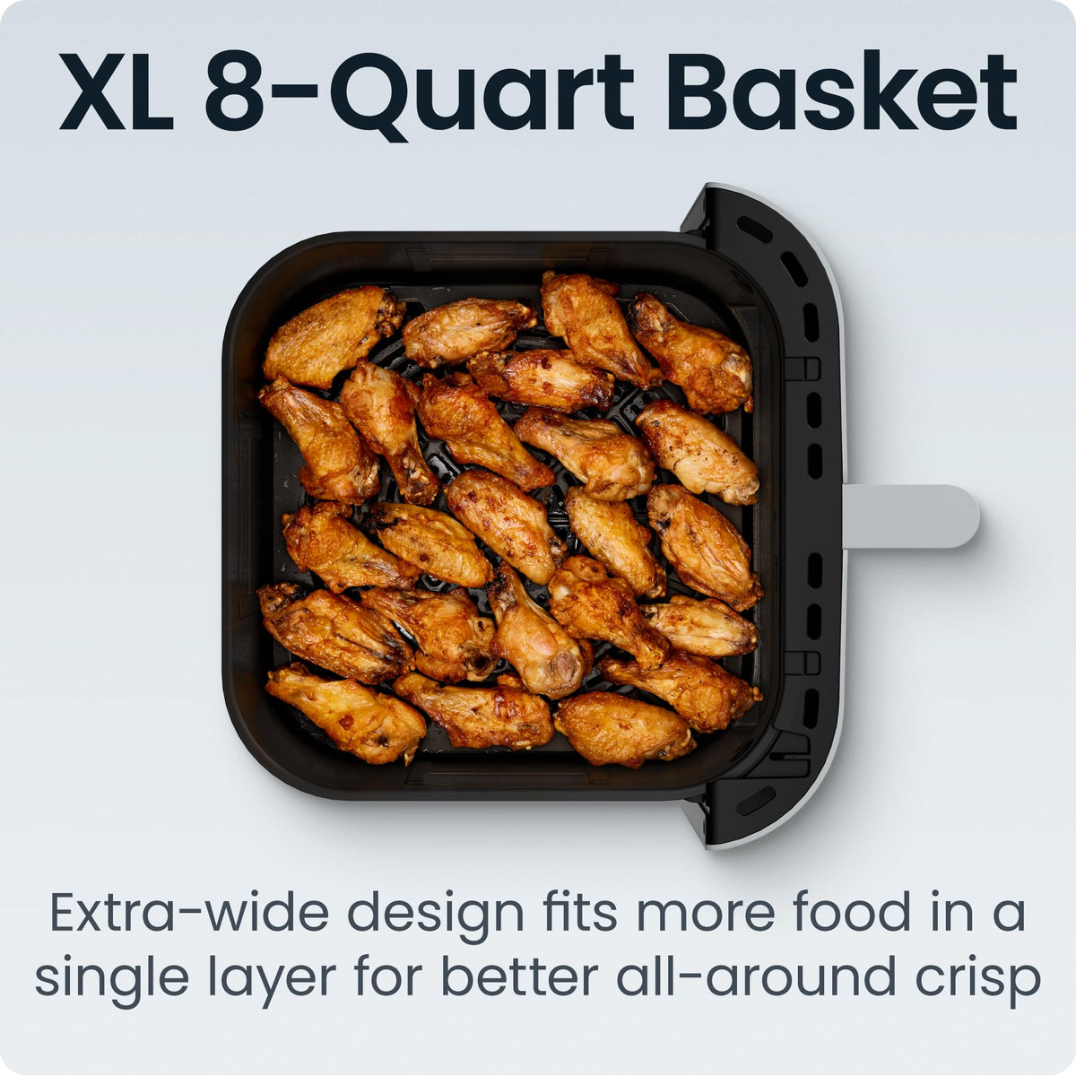 Chefman Crispinator dishwasher-safe basket simplifies cleanup after meals.