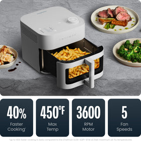Chefman Crispinator five fan speeds support versatile cooking styles.
