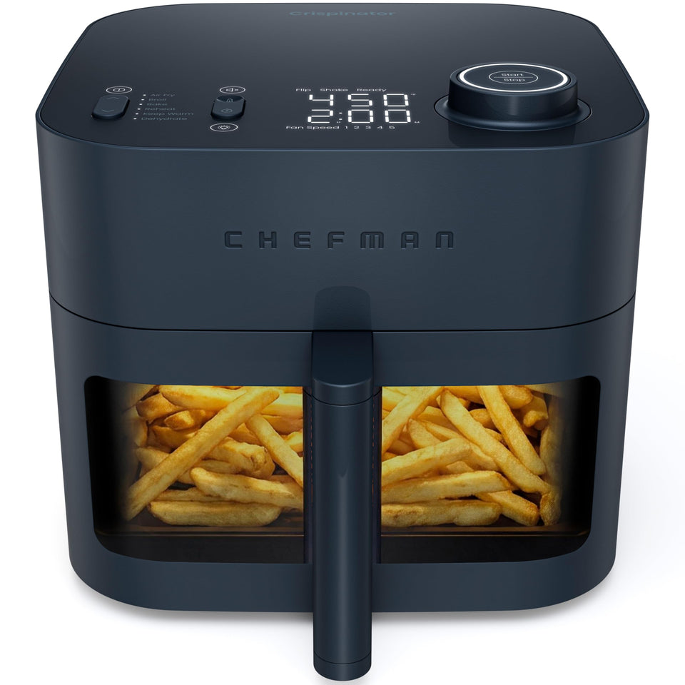 Chefman Crispinator front view highlighting large 8-quart capacity for family meals