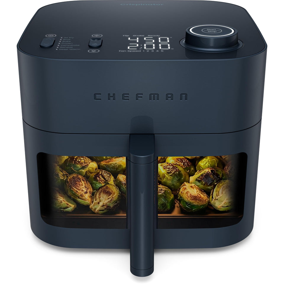 Chefman Crispinator front view showing compact air fryer design for family meals