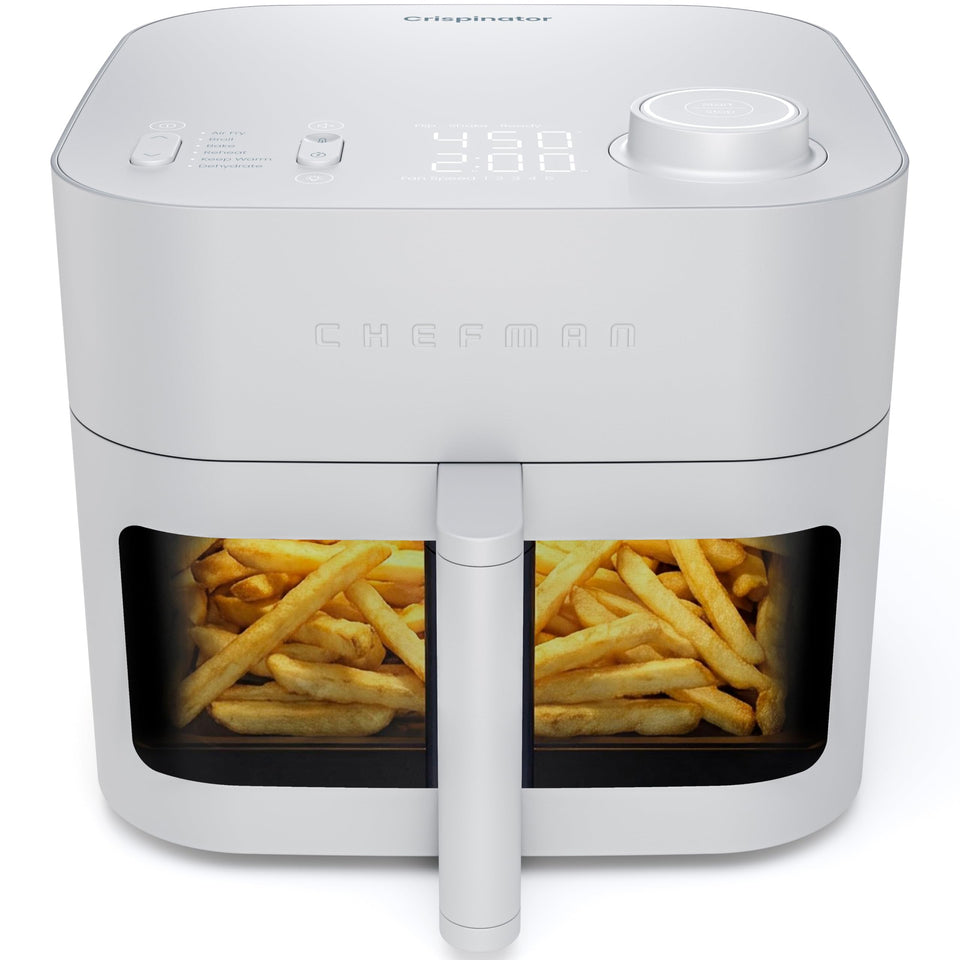 Chefman Crispinator front view for a compact countertop air fryer