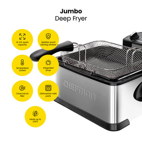 Chefman fryer basket with strainer drains oil for crisp results