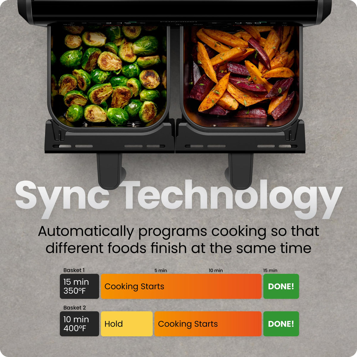 Chefman Dual Air Fryer Oven dishwasher-safe baskets simplify cleanup after cooking