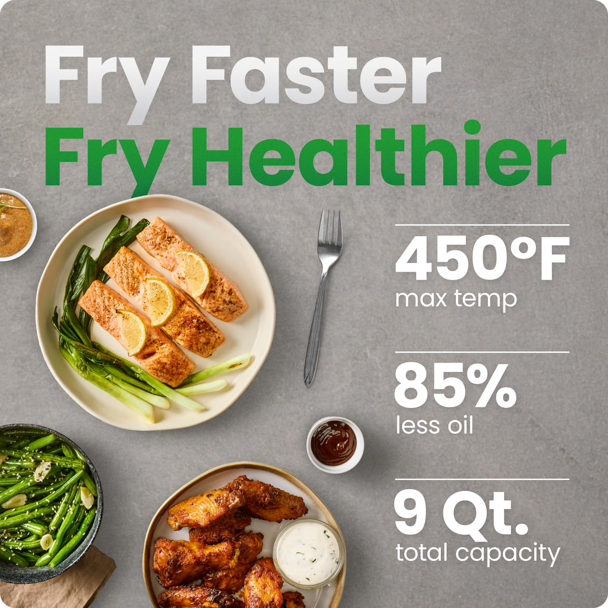 Chefman Dual Air Fryer Oven independent controls customize timing for each basket
