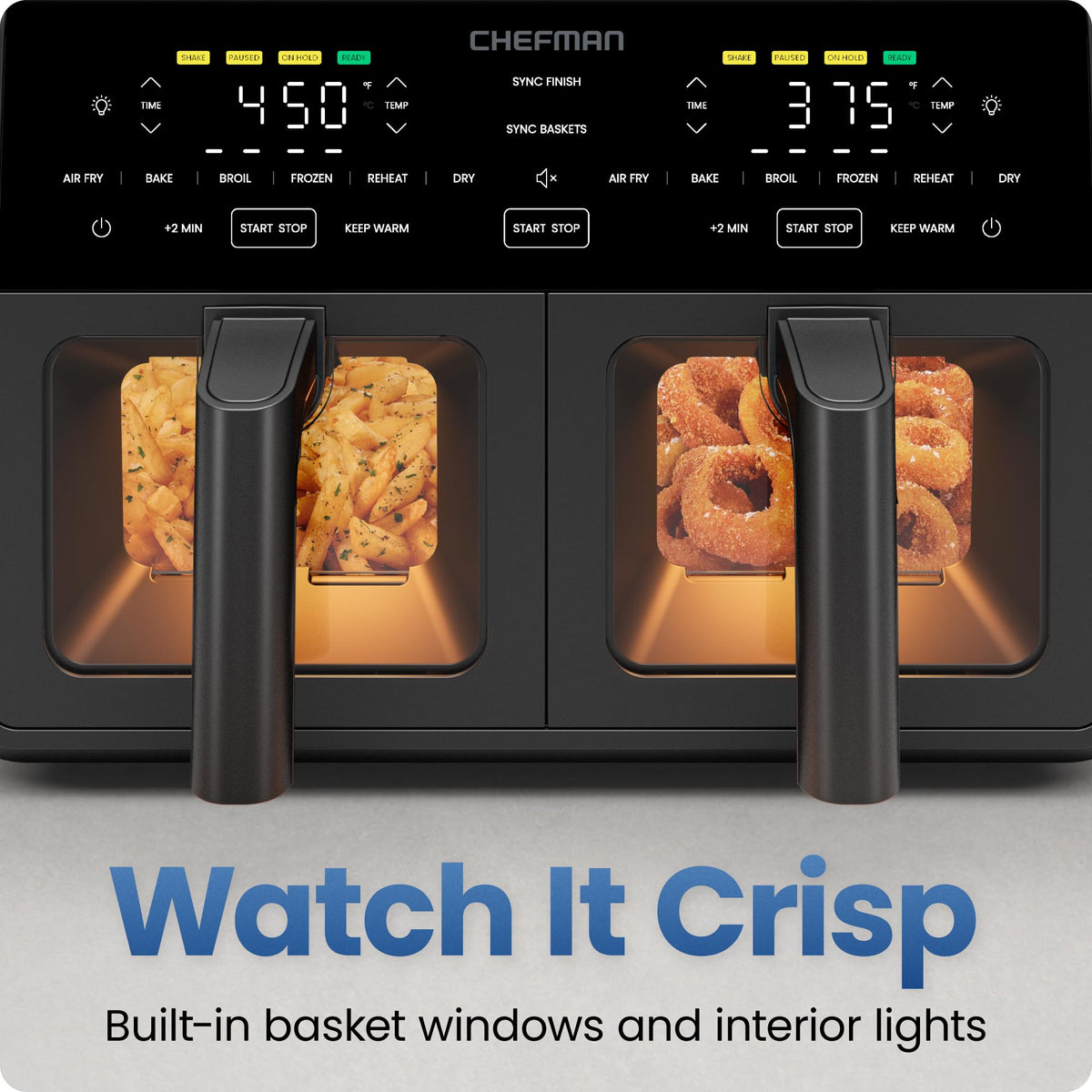 Chefman Dual Air Fryer Oven UL-approved safety features offer reliable performance
