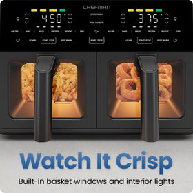 Chefman Dual Air Fryer Oven UL-approved safety features offer reliable performance