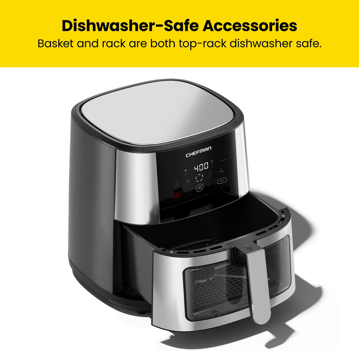 Chefman Easy-View automatic shutoff helps prevent overcooking when you step away