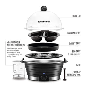 BPA-free lid of Chefman Egg Maker for safe steaming and cooking