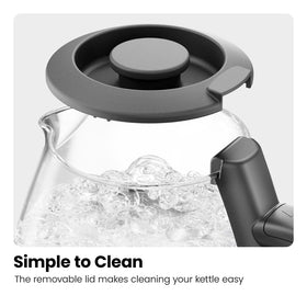 Chefman electric kettle BPA-free glass body with modern design.