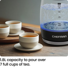 Chefman electric kettle removable lid for easy cleaning and refilling