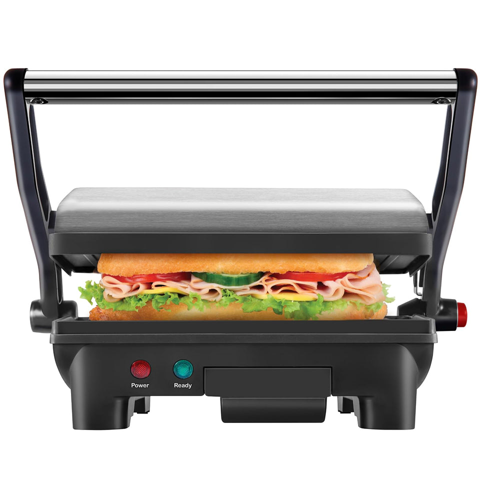 Chefman electric panini press compact 2-slice for quick, tasty sandwiches.