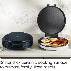 Chefman Everything Maker 12-inch nonstick plate facilitates easy release and quick cleanup