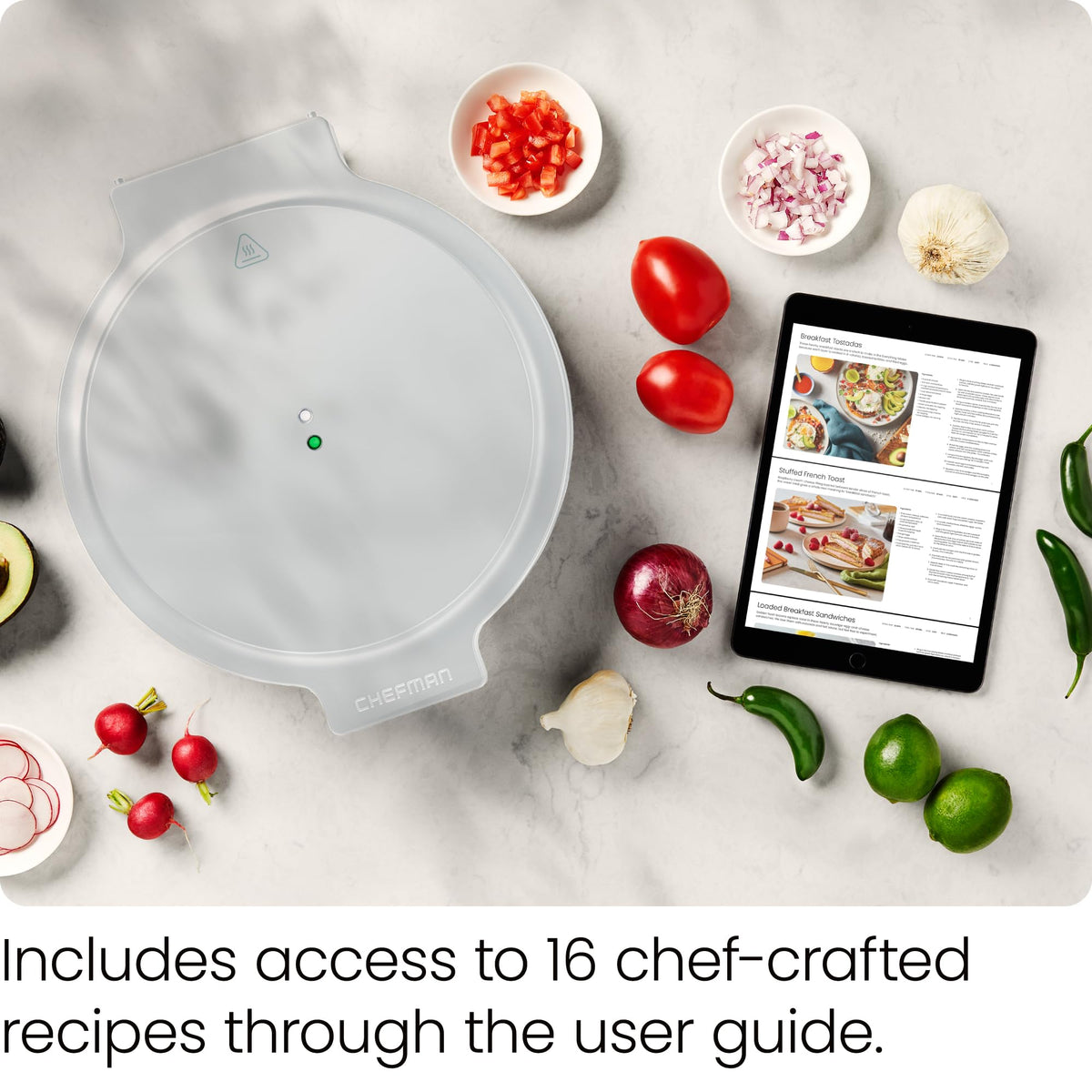 Chefman Everything Maker quick preheat indicator lights show readiness